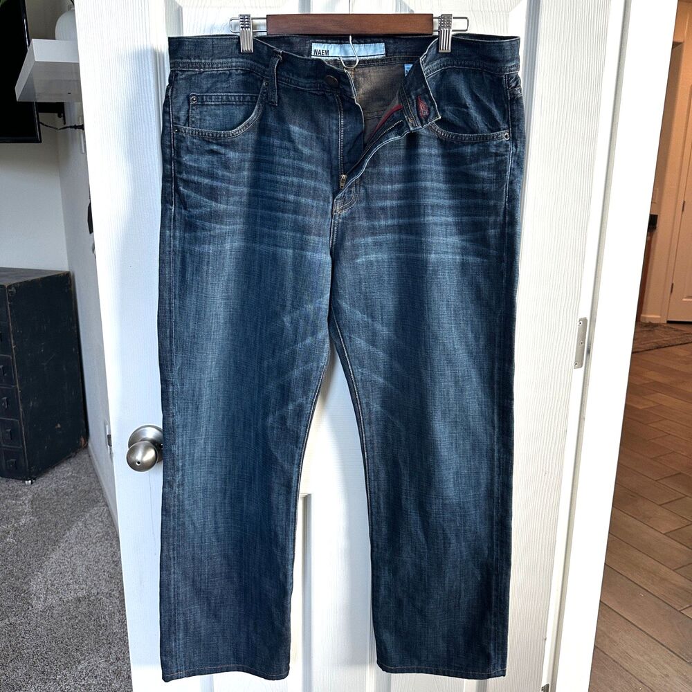 Naem Denim Co Brad Regular Straight Jeans 38x29 Dark Wash Casual Men's - Picture 1 of 12